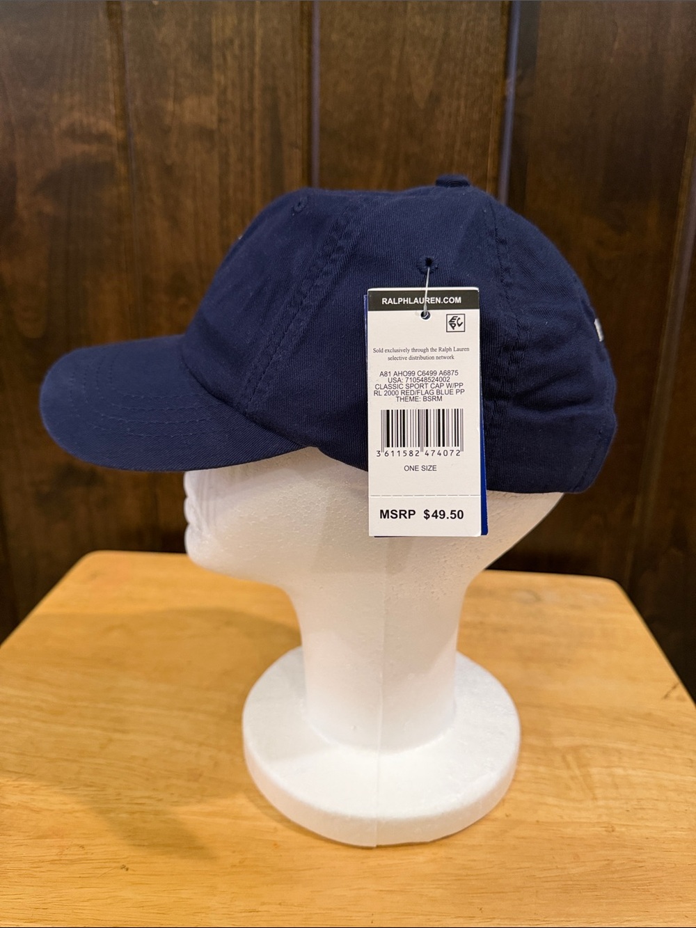 Polo by Ralph Lauren Navy Blue Classic Pony Baseball Cap - Picture 3 of 5